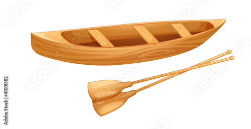 Vector: Canoe on white Canoe on white