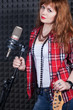 girl wiht microphone