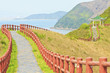 Hiking path and pavillion in mountains