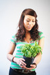 Woman looking on Basil