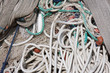 Pile of fishing net with floats