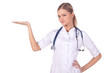 Portrait of a girl doctor. to keep the show