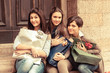 Happy Young Women after Shopping Happy Young Women after Shopping
