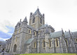St. Patrick's Cathedral and green grass in Dublin, Ireland
