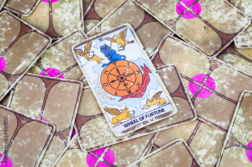Photo: Wheel of Fortune, Tarot card, Major Arcana (2) Wheel of Fortune, Tarot card, Major Arcana (2)