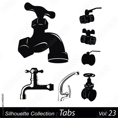 Vektor: Taps silhouettes Taps silhouettes