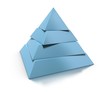 3d pyramid, four levels over white background 3d pyramid, four levels over white background