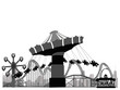 Vector illustration.Roller Coaster Silhouette .Carousel