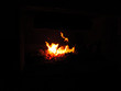 flames visible in the dark
