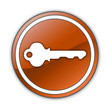 Orange Glossy Button "Key / Login Symbol"