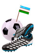 Soccer ball or football with a national flag