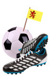 Soccer ball or football with a national flag