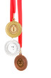 Three medals isolated on white