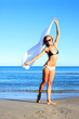 Young fashion woman on the beach Young fashion woman on the beach