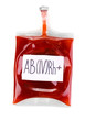 Bag of blood isolated on white