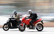 Scooter and Motorbike drive along Spanish Road
