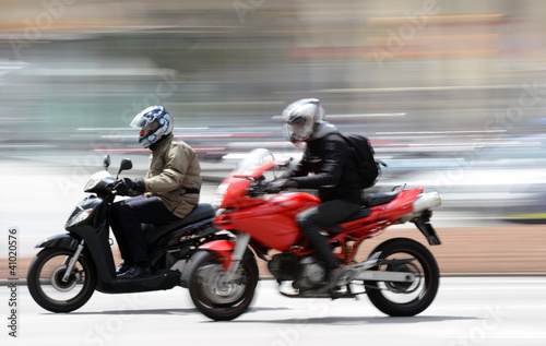 Photo: Scooter and Motorbike drive along Spanish Road Scooter and Motorbike drive along Spanish Road