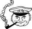 Captain smoking the pipe