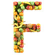 Letter - F made of fruits. Isolated on a white. Letter - F made of fruits. Isolated on a white.