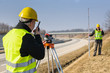 Geodesist measure land speak transmitter