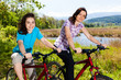 Girls riding bikes