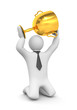 Photo en ligne au meilleur prix Businessman hold gold cup