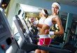 Young woman doing sport in gym