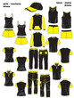 Big black and yellow design sport set collection Big black and yellow design sport set collection