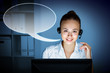 Young woman in business wear and headset