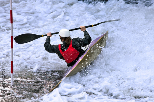 Photo: White water slalom kayaker White water slalom kayaker