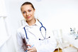 Friendly doctor in medical office