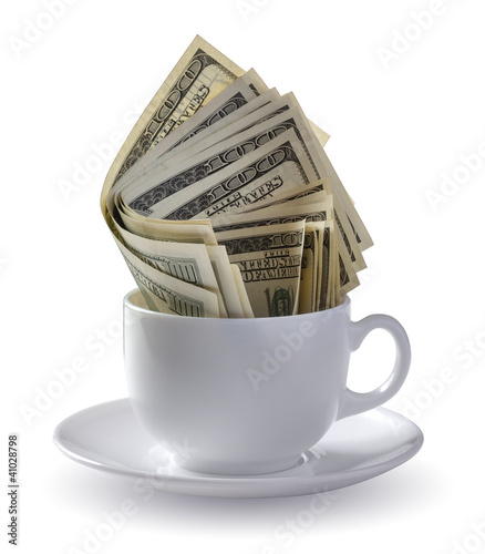 Photo: dollars in a cup dollars in a cup