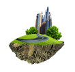 Modern city surrounded by nature landscape Modern city surrounded by nature landscape