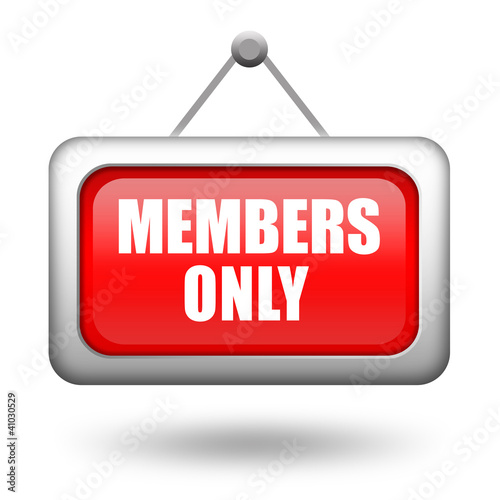 Illustration: Members only hanging sign Members only hanging sign