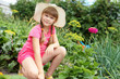 Girl gardening in the summer