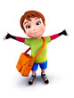 Cute boy with school bag