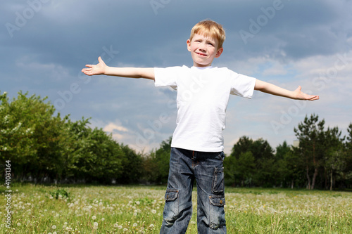 Photo: litlle boy outdoors litlle boy outdoors