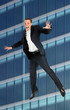 Jumping businessman