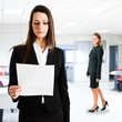 Businesswoman reading a document