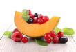 melon and berries fruits