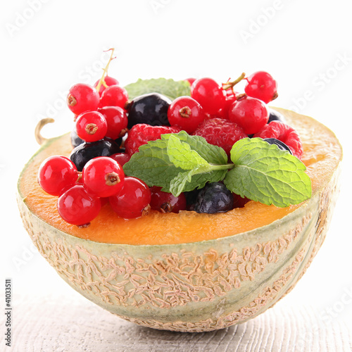 Photo: melon and berries fruits melon and berries fruits
