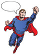 Superhero with speech bubble