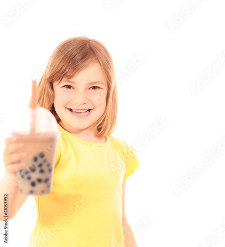 Foto: Mädchen mit Bubble Tea Mädchen mit Bubble Tea