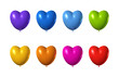 Illustration: colored heart shape balloons set isolated on white colored heart shape balloons set isolated on white