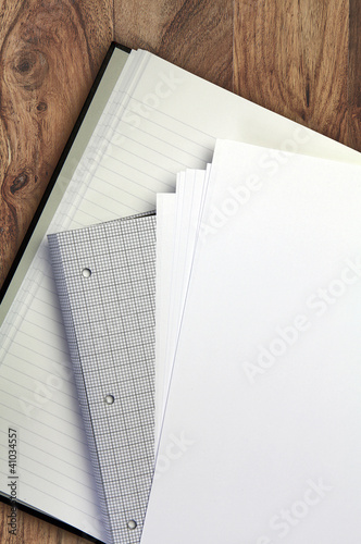 Photo: stationery wood background stationery wood background