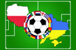 vector of football ball with contours of Poland and Ukraine