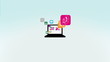 Apps on Laptop Computer Intro Animation with Alpha Matte Apps on Laptop Computer Intro Animation with Alpha Matte