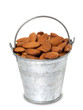 Tin bucket with almonds Tin bucket with almonds