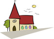 Einfache Zeichnung einer Kirche