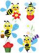 Bees set, vector.